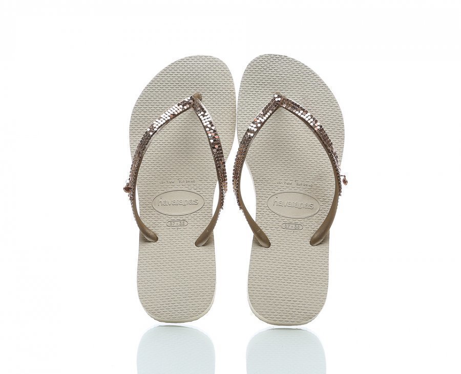 Havaianas Slim Metal Mesh Flipflopit Beige - Kenkä